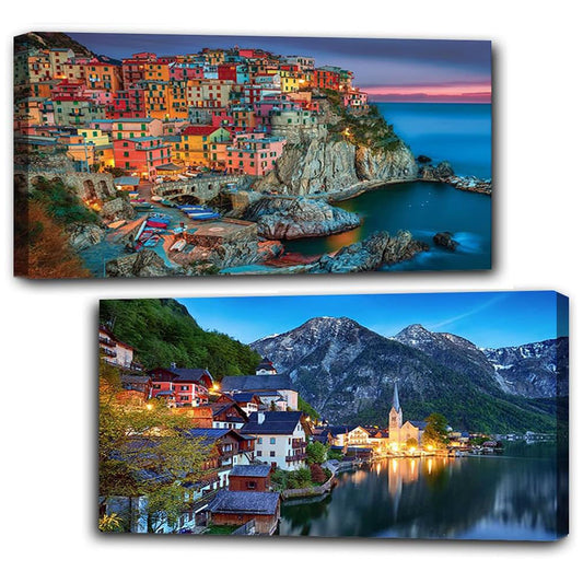 2pcs Round Diamond Painting Set - Beautiful landscape (70*40CM)