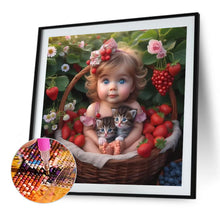 Load image into Gallery viewer, Diamond Painting - Full Round - Cute child with fruit basket (40*40CM)
