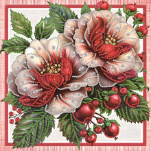 Load image into Gallery viewer, Diamond Painting - Partial Special Shaped - Red flower out of the frame (30*30CM)
