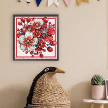 Load image into Gallery viewer, Diamond Painting - Partial Special Shaped - Red flower out of the frame (30*30CM)
