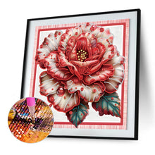 Load image into Gallery viewer, Diamond Painting - Partial Special Shaped - Red flower out of the frame (30*30CM)
