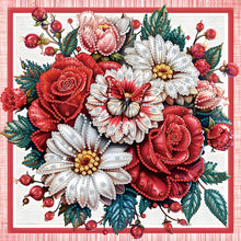 Load image into Gallery viewer, Diamond Painting - Partial Special Shaped - Red flower out of the frame (30*30CM)
