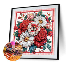 Load image into Gallery viewer, Diamond Painting - Partial Special Shaped - Red flower out of the frame (30*30CM)
