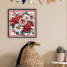 Load image into Gallery viewer, Diamond Painting - Partial Special Shaped - Red flower out of the frame (30*30CM)
