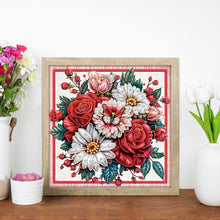 Load image into Gallery viewer, Diamond Painting - Partial Special Shaped - Red flower out of the frame (30*30CM)
