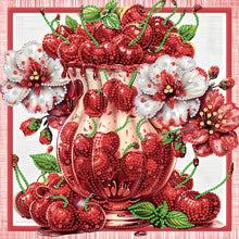 Load image into Gallery viewer, Diamond Painting - Partial Special Shaped - Red flower out of the frame (30*30CM)
