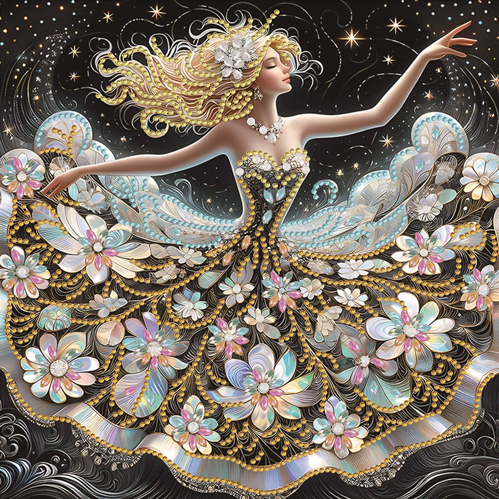 Diamond Painting - Partial Special Shaped - Dancing girl (30*30CM)