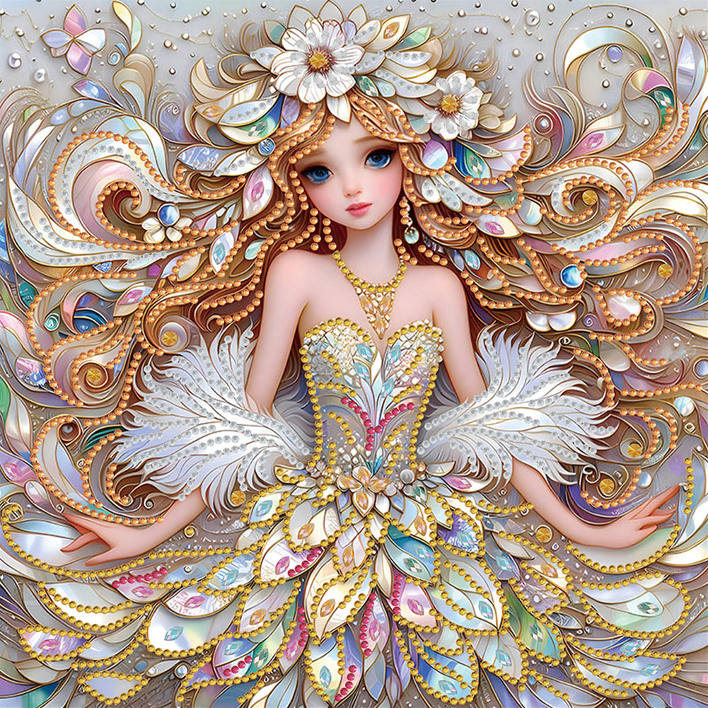 Diamond Painting - Partial Special Shaped - Dancing girl (30*30CM)