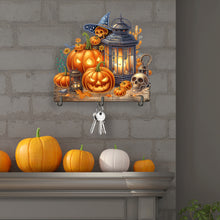 Load image into Gallery viewer, Wooden Special Shape Pumpkins And Lantern 3 Hooks Diamond Painting Hook Rail
