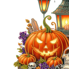 Load image into Gallery viewer, Wooden Special Shape Pumpkins And Lantern 3 Hooks Diamond Painting Hook Rail
