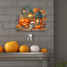 Load image into Gallery viewer, Wooden Special Shape Pumpkins And Lantern 3 Hooks Diamond Painting Hook Rail
