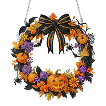 Load image into Gallery viewer, Acrylic Special Shape Black Bow Pumpkin DIY Diamond Garland Pendant Kit
