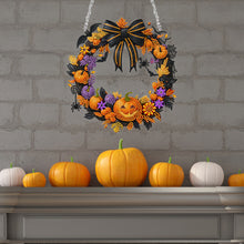 Load image into Gallery viewer, Acrylic Special Shape Black Bow Pumpkin DIY Diamond Garland Pendant Kit
