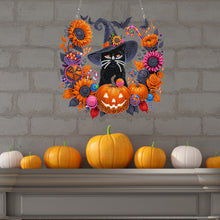 Load image into Gallery viewer, Acrylic Special Shape Black Cat Pumpkin DIY Diamond Garland Pendant Kit
