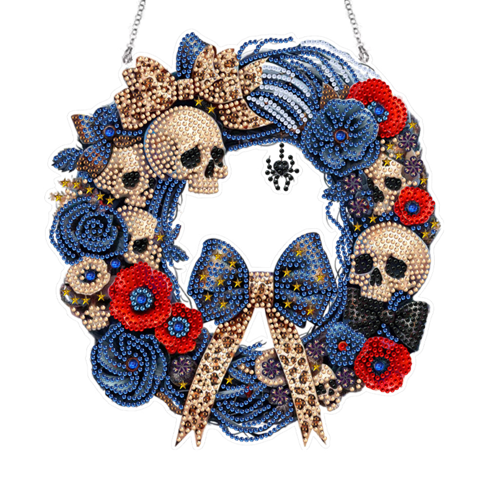 Acrylic Special Shape Halloween Skull DIY Diamond Painting Garland Pendant Kit