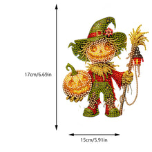 Load image into Gallery viewer, Acrylic Special Shaped Pumpkin Scarecrow Desktop Shake Head Diamond Art Kit
