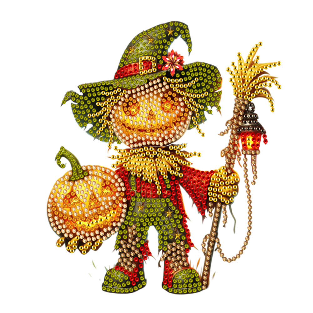 Acrylic Special Shaped Pumpkin Scarecrow Desktop Shake Head Diamond Art Kit