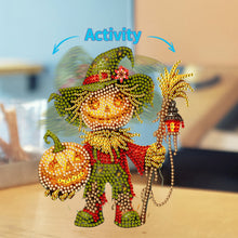 Load image into Gallery viewer, Acrylic Special Shaped Pumpkin Scarecrow Desktop Shake Head Diamond Art Kit
