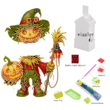 Load image into Gallery viewer, Acrylic Special Shaped Pumpkin Scarecrow Desktop Shake Head Diamond Art Kit
