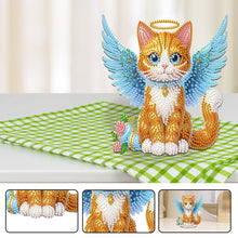 Load image into Gallery viewer, Acrylic Special Shaped Angel Orange Cat Desktop Shake Head Diamond Art Kit Decor
