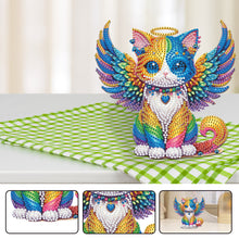 Load image into Gallery viewer, Acrylic Special Shaped Angel Wings Cat Desktop Shake Head Diamond Art Kit Decor
