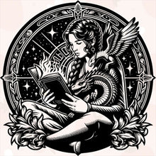 Load image into Gallery viewer, AB Diamond Painting - Full Round - Occult girl and dragon (40*40CM)
