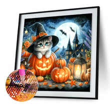 Load image into Gallery viewer, Diamond Painting - Full Round - Halloween cat and pumpkin (30*30CM)

