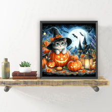 Load image into Gallery viewer, Diamond Painting - Full Round - Halloween cat and pumpkin (30*30CM)
