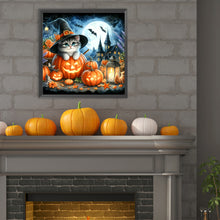 Load image into Gallery viewer, Diamond Painting - Full Round - Halloween cat and pumpkin (30*30CM)
