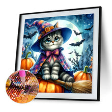 Load image into Gallery viewer, Diamond Painting - Full Round - Halloween cat and pumpkin (30*30CM)
