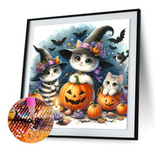 Load image into Gallery viewer, Diamond Painting - Full Round - Halloween cat and pumpkin (30*30CM)
