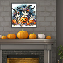 Load image into Gallery viewer, Diamond Painting - Full Round - Halloween cat and pumpkin (30*30CM)
