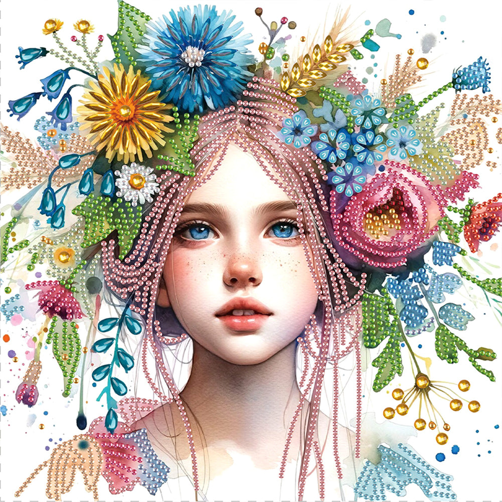 Diamond Painting - Partial Special Shaped - Elf girl (30*30CM)