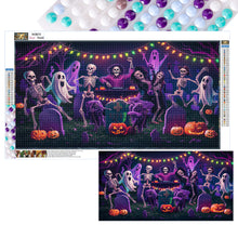Load image into Gallery viewer, Diamond Painting - Full Round - Halloween skeleton carnival night (70*40CM)
