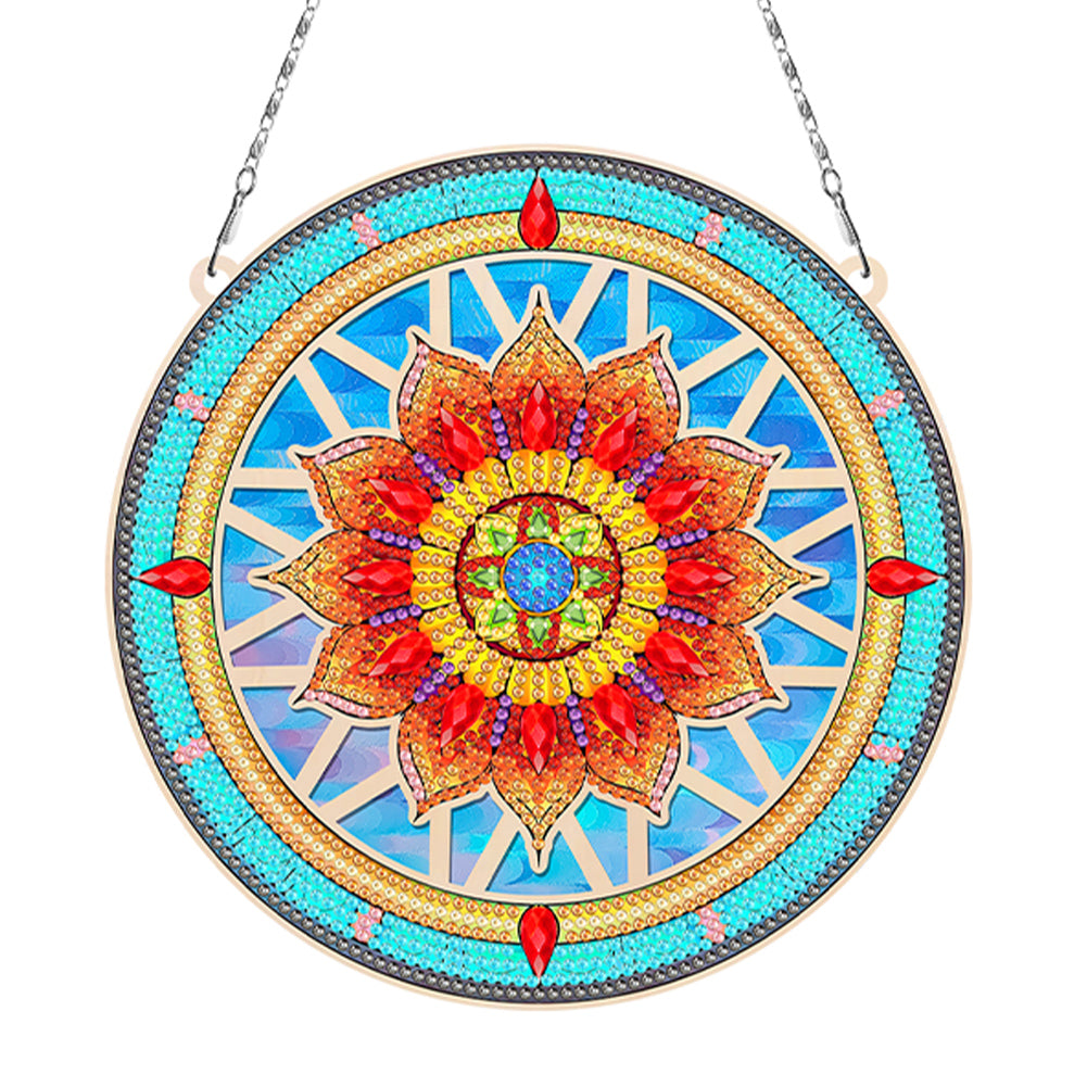 Suncatcher Mandala Diamond Painting Hanging Pendants for Kid Adults DIY Craft