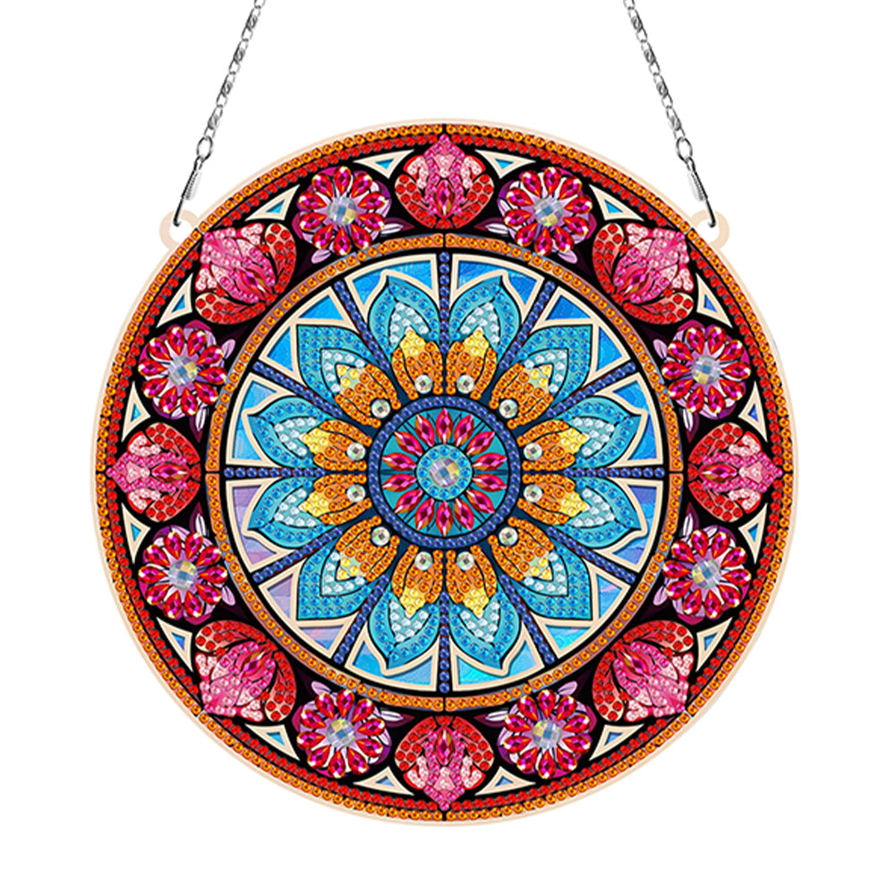 Suncatcher Mandala Diamond Painting Hanging Pendants for Kid Adults DIY Craft