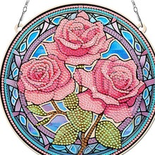 Load image into Gallery viewer, Suncatcher Rose Diamond Painting Hanging Pendants for Kid Adults DIY Craft
