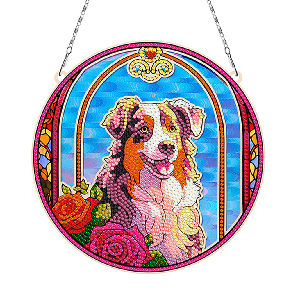 Suncatcher Puppy Diamond Painting Hanging Pendants for Kid Adults DIY Cra
