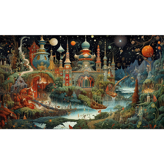 AB Diamond Painting - Full Round - Mysterious Exotic Castle (40*70CM)
