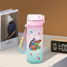 Load image into Gallery viewer, 470ml Rainbow Butterfly DIY Diamond Painting Cup Diamond Decorate Water Bottle
