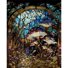 Load image into Gallery viewer, 6pcs Round Diamond Painting Set - Glass art flowers and plants (30*40CM)
