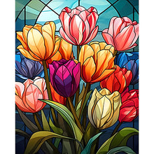 Load image into Gallery viewer, 6pcs Round Diamond Painting Set - Glass art flowers and plants (30*40CM)
