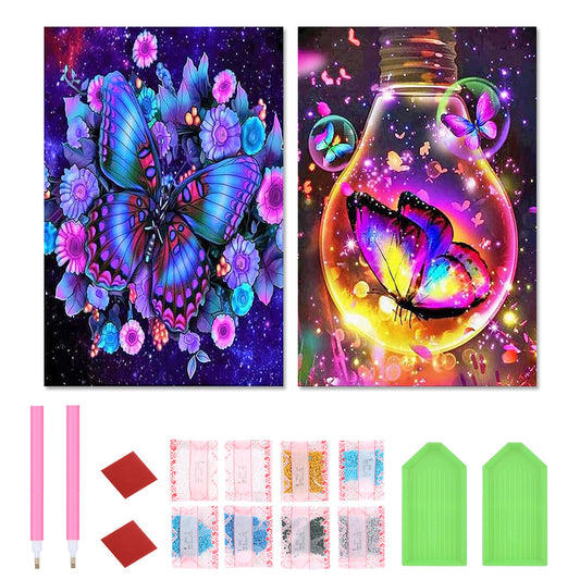 2pcs Round Diamond Painting Set - Dream Butterfly (40*60CM)