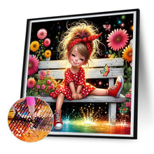 Load image into Gallery viewer, Diamond Painting - Full Round - Little girl with flowers (30*30CM)
