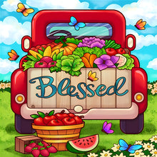 Load image into Gallery viewer, Diamond Painting - Full Round - Old car with harvest fruits (30*30CM)
