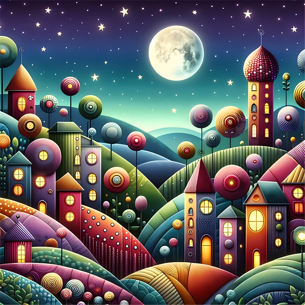 Diamond Painting - Full Round - Abstract house (30*30CM)