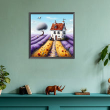 Load image into Gallery viewer, Diamond Painting - Full Round - Purple flower field house (30*30CM)
