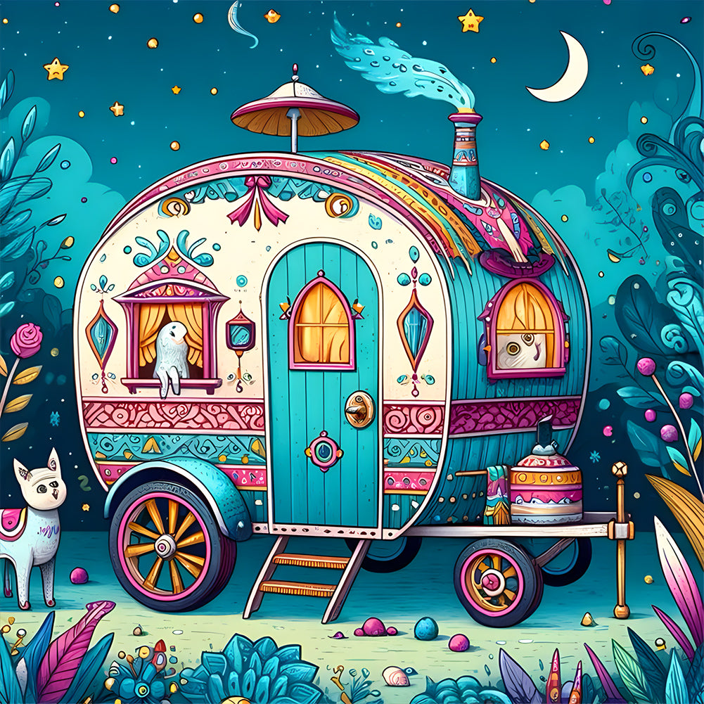 Diamond Painting - Full Round - Camping car (40*40CM)