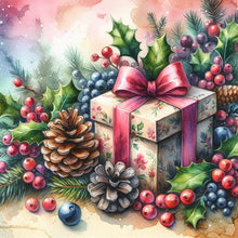 Load image into Gallery viewer, Diamond Painting - Full Round - Christmas Gift Pine Tree (40*40CM)
