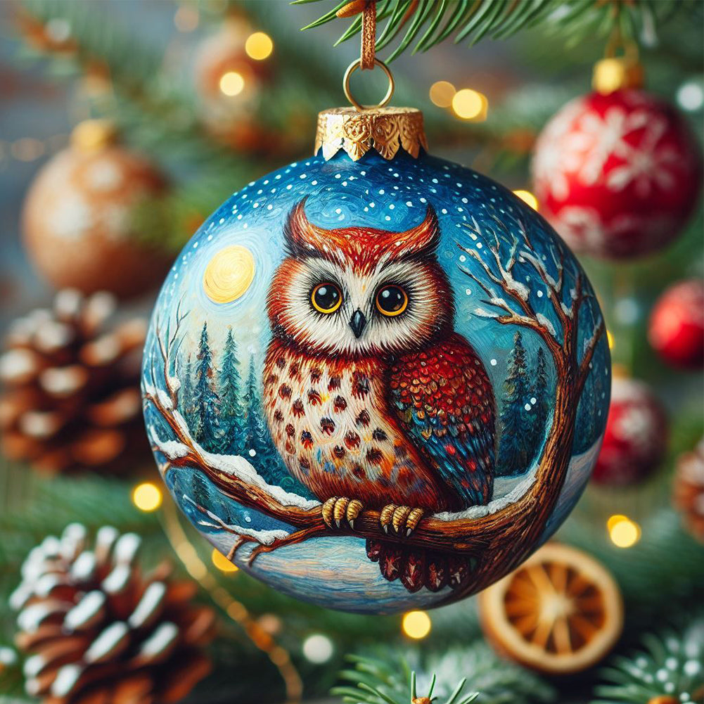 Diamond Painting - Full Round - Christmas Owl (40*40CM)